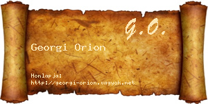 Georgi Orion névjegykártya