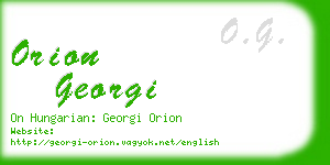 orion georgi business card